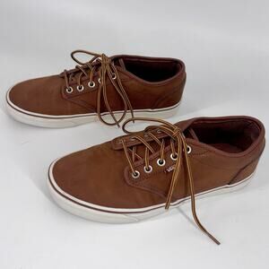 Vans Men's Atwood‎ Sneakers Brown Leather Size 9.5 Skater Athletic Shoes EUC